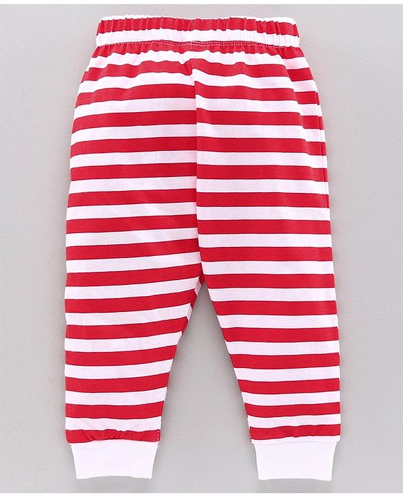 Babyhug Full Length Striped Lounge Pant - Red