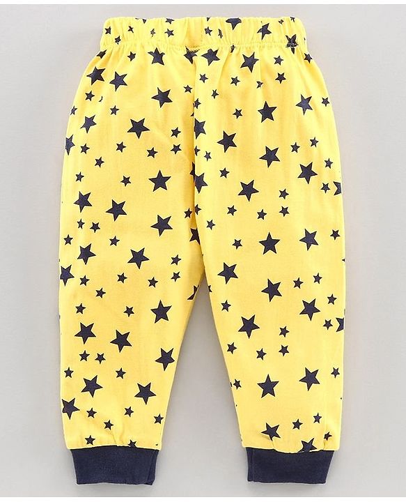 Babyhug Full Lounge Pants Star Print - Yellow