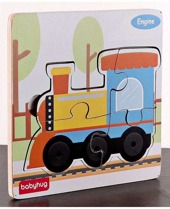 Babyhug 5 in 1 Premium Wooden Jigsaw Transport Vehicles 20 pcs puzzle - Set of 5| Educational Toy for Cognitive Development| Montessori Learning Toy| BIS Certified| 2 Years+