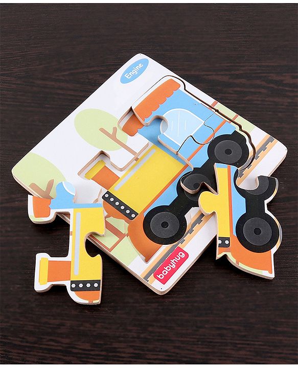 Babyhug 5 in 1 Premium Wooden Jigsaw Transport Vehicles 20 pcs puzzle - Set of 5| Educational Toy for Cognitive Development| Montessori Learning Toy| BIS Certified| 2 Years+