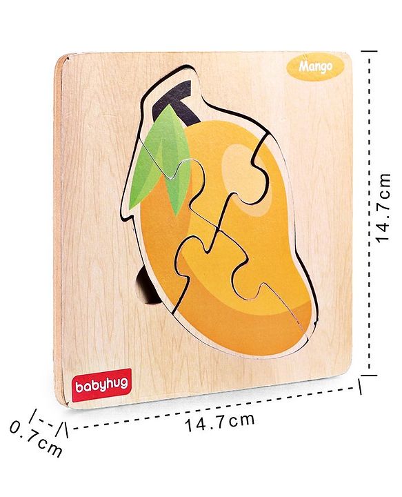 Babyhug 5 in 1 Premium Wooden Jigsaw Fruits 20 pcs puzzle - Set of 5| Educational Toy for Cognitive Development| Montessori Learning Toy| BIS Certified| 2 Years+