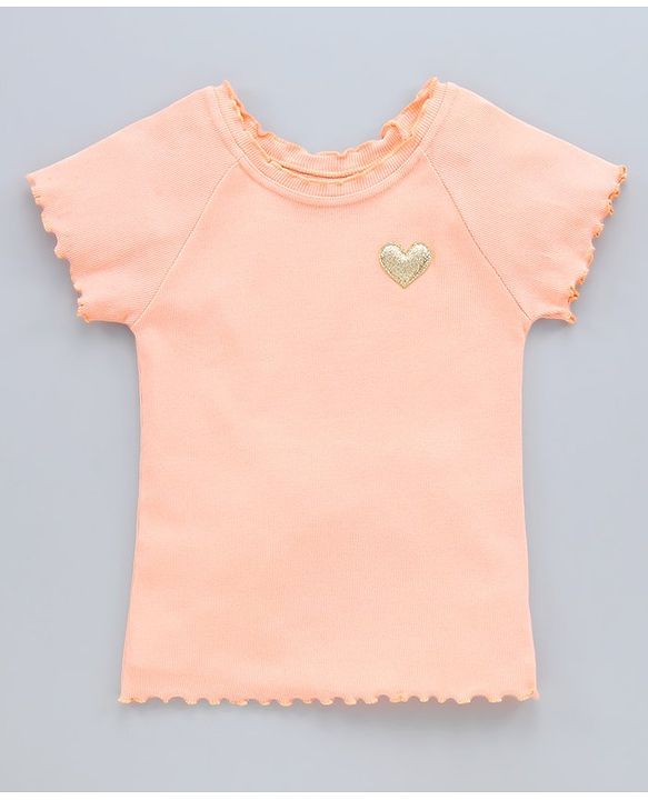 Pine Kids Half Sleeves Top - Peach