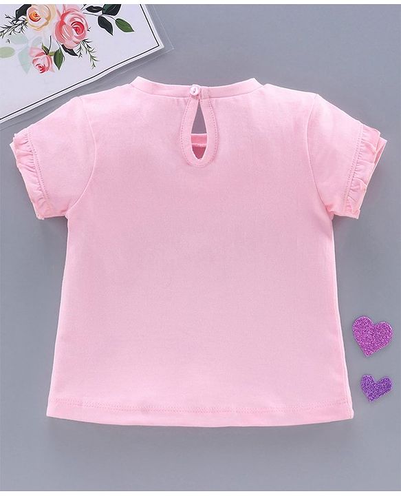 Babyhug Half Sleeves Tee Planet Print - Pink