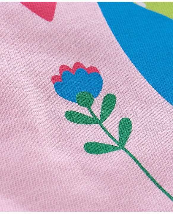 Babyhug Half Sleeves Tee Planet Print - Pink