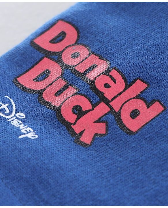 Babyhug Half Sleeves Biowashed Tee Donald Duck Print - Blue