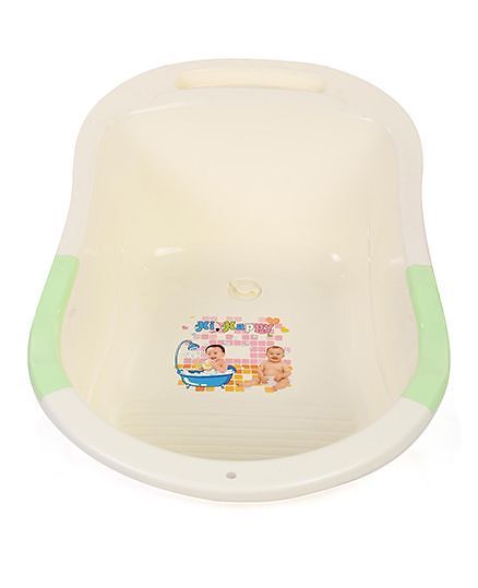 Babyhug Bath Tub Hi Happy Print - Cream Green