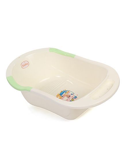Babyhug Bath Tub Hi Happy Print - Cream Green