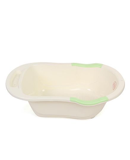 Babyhug Bath Tub Hi Happy Print - Cream Green