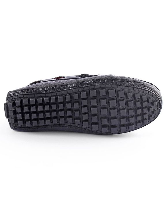 Pine Kids Round Toe Party Wear Loafers with Cushioned Footbed - Black
