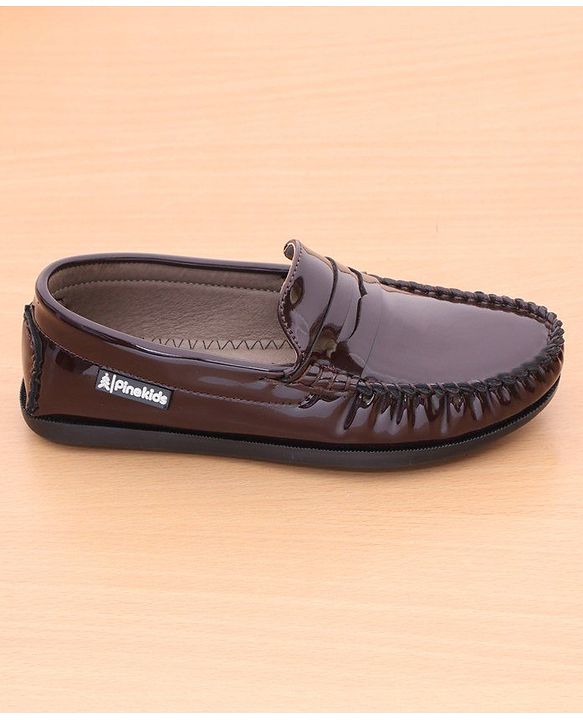 Pine Kids Round Toe Party Wear Loafers with Cushioned Footbed - Tan