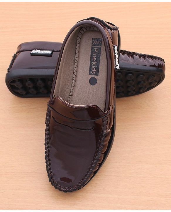 Pine Kids Round Toe Party Wear Loafers with Cushioned Footbed - Tan