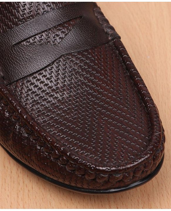 Pine Kids Party Wear Round Toe Loafers with Cushioned Footbed - Brown