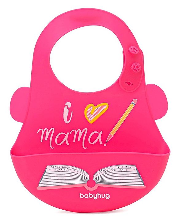 Babyhug Soft Silicone Feeding Bib  Bird Print, Yellow| Waterproof, Tear-Resistant, Easy to Wear| With Deep Crumb Catcher| Adjustable Fit| Foldable & Easy to Carry