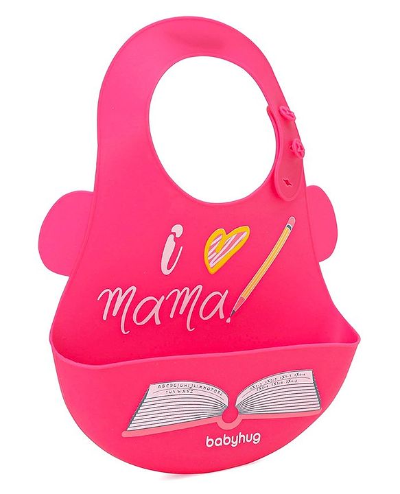 Babyhug Soft Silicone Feeding Bib  Bird Print, Yellow| Waterproof, Tear-Resistant, Easy to Wear| With Deep Crumb Catcher| Adjustable Fit| Foldable & Easy to Carry