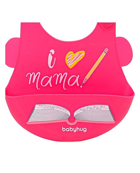 Babyhug Soft Silicone Feeding Bib  Bird Print, Yellow| Waterproof, Tear-Resistant, Easy to Wear| With Deep Crumb Catcher| Adjustable Fit| Foldable & Easy to Carry