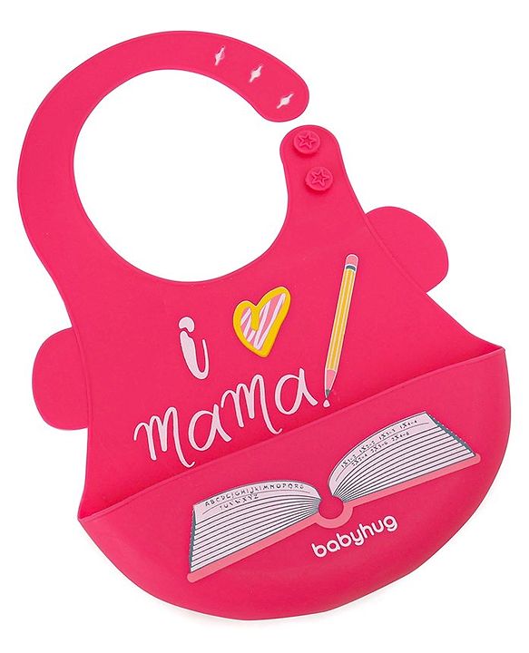 Babyhug Soft Silicone Feeding Bib  Bird Print, Yellow| Waterproof, Tear-Resistant, Easy to Wear| With Deep Crumb Catcher| Adjustable Fit| Foldable & Easy to Carry