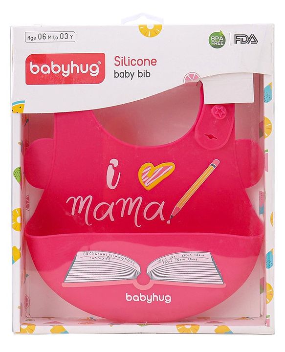 Babyhug Soft Silicone Feeding Bib  Bird Print, Yellow| Waterproof, Tear-Resistant, Easy to Wear| With Deep Crumb Catcher| Adjustable Fit| Foldable & Easy to Carry