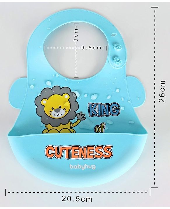Babyhug Soft Silicone Feeding Bib  Bird Print, Yellow| Waterproof, Tear-Resistant, Easy to Wear| With Deep Crumb Catcher| Adjustable Fit| Foldable & Easy to Carry