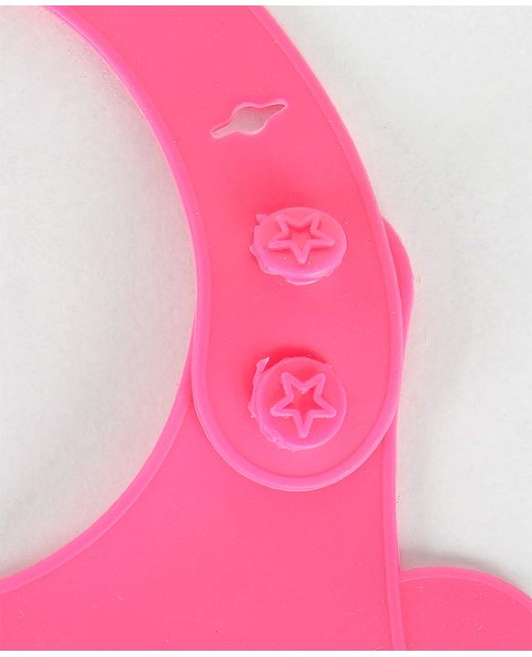 Babyhug Silicone Bib With Crumb Catcher Fish Print - Pink