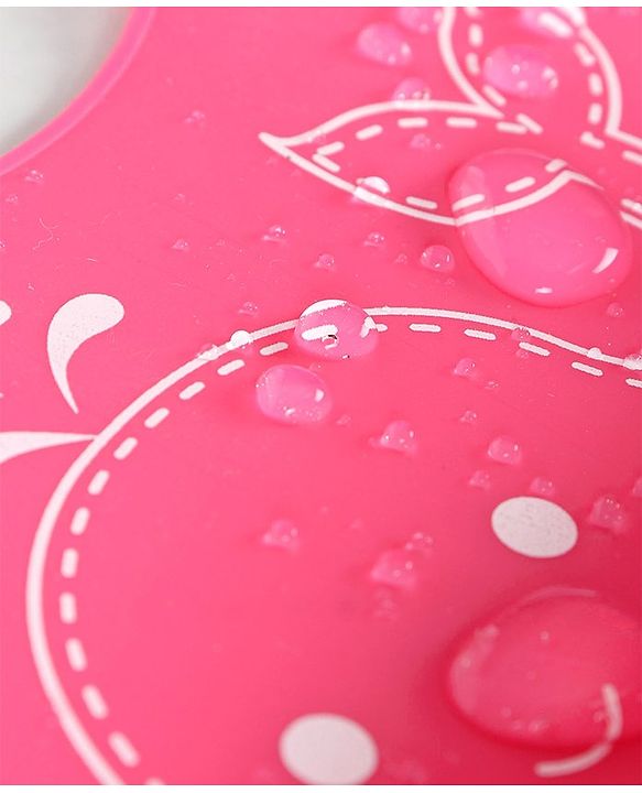 Babyhug Silicone Bib With Crumb Catcher Fish Print - Pink