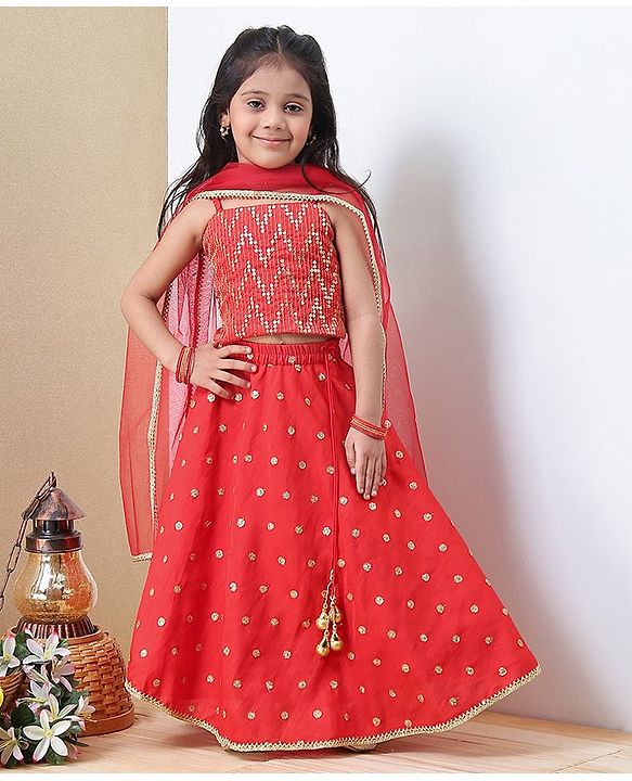 Babyhug Choli & Lehenga With Dupatta  - Orange