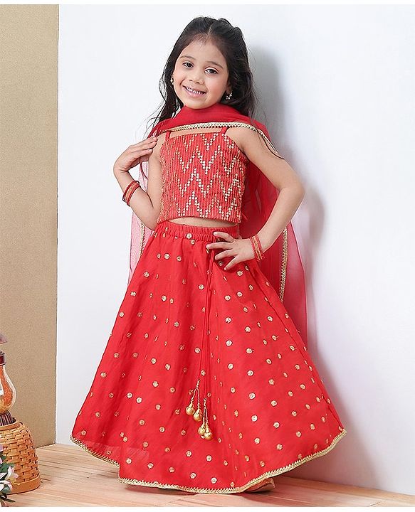Babyhug Choli & Lehenga With Dupatta  - Orange