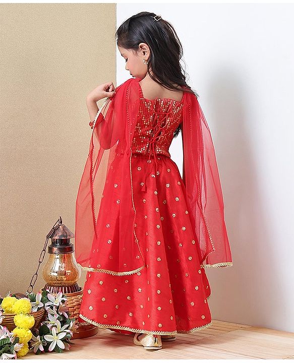 Babyhug Choli & Lehenga With Dupatta  - Orange
