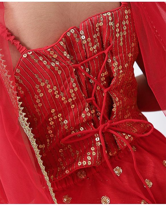 Babyhug Choli & Lehenga With Dupatta  - Orange