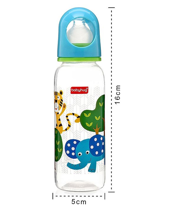Babyhug Feeding Bottle Pack of 4 With Drying Rack Blue - 2 x 125 ml, 2 x 250 ml