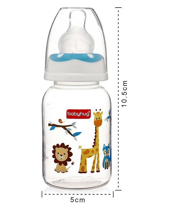 Babyhug Feeding Bottle Pack of 4 With Drying Rack Blue - 2 x 125 ml, 2 x 250 ml