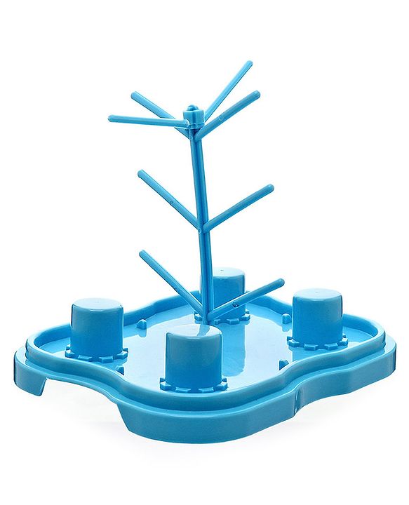 Babyhug Feeding Bottle Pack of 4 With Drying Rack Blue - 2 x 125 ml, 2 x 250 ml
