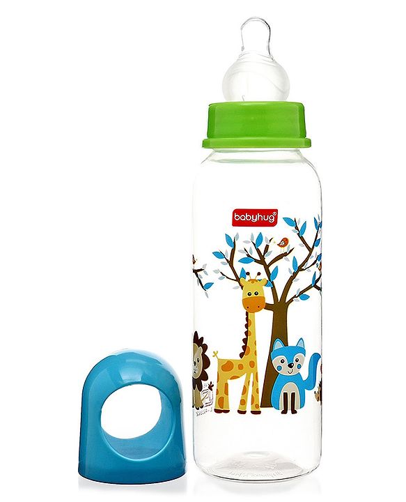 Babyhug Feeding Bottle Pack of 4 With Drying Rack Blue - 2 x 125 ml, 2 x 250 ml