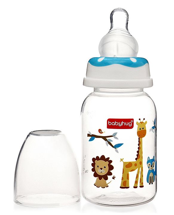 Babyhug Feeding Bottle Pack of 4 With Drying Rack Blue - 2 x 125 ml, 2 x 250 ml