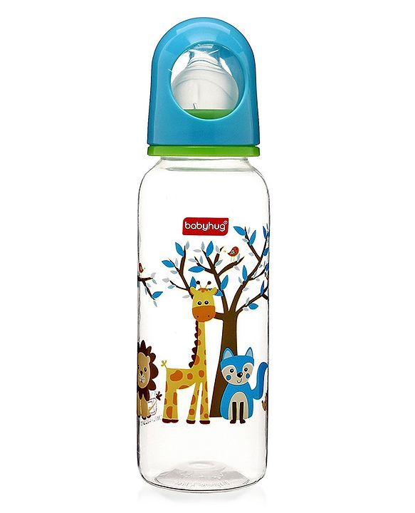 Babyhug Feeding Bottle Pack of 4 With Drying Rack Blue - 2 x 125 ml, 2 x 250 ml