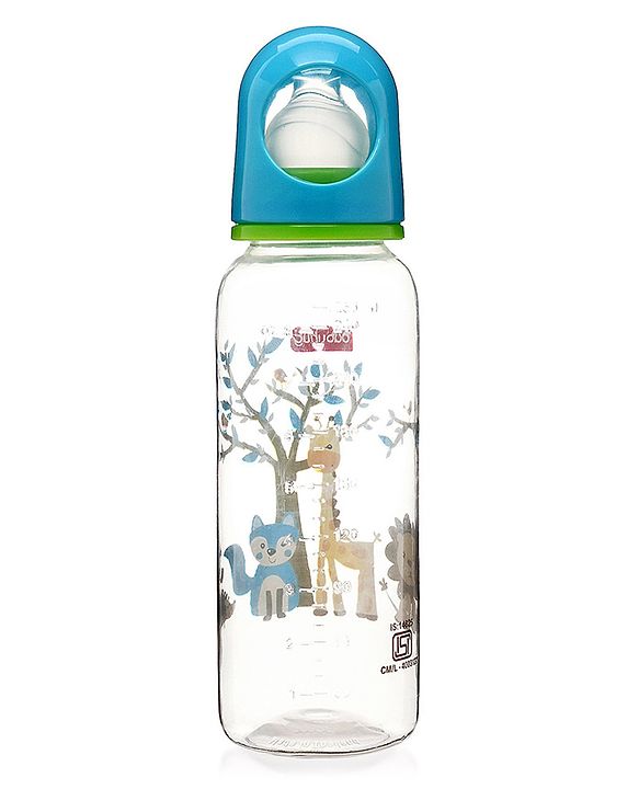 Babyhug Feeding Bottle Pack of 4 With Drying Rack Blue - 2 x 125 ml, 2 x 250 ml