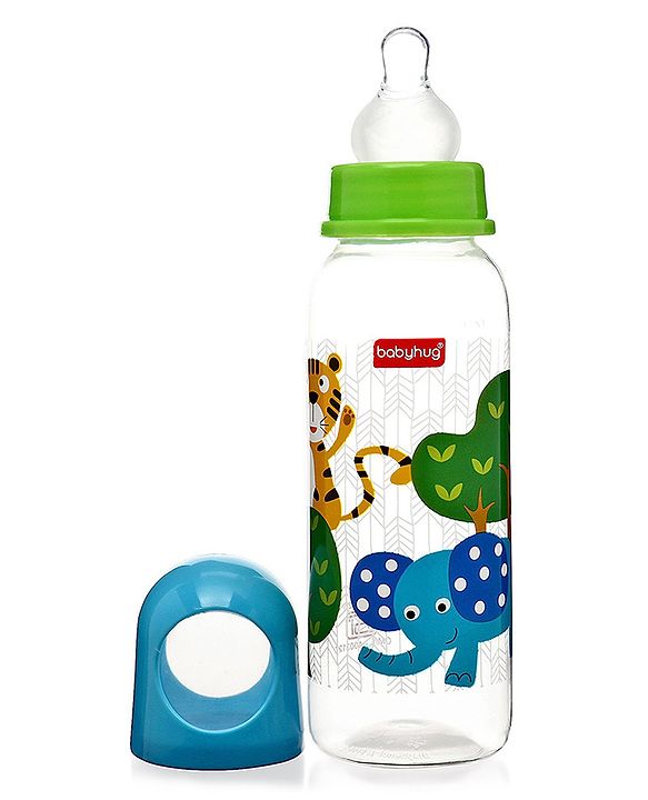 Babyhug Feeding Bottle Pack of 4 With Drying Rack Blue - 2 x 125 ml, 2 x 250 ml