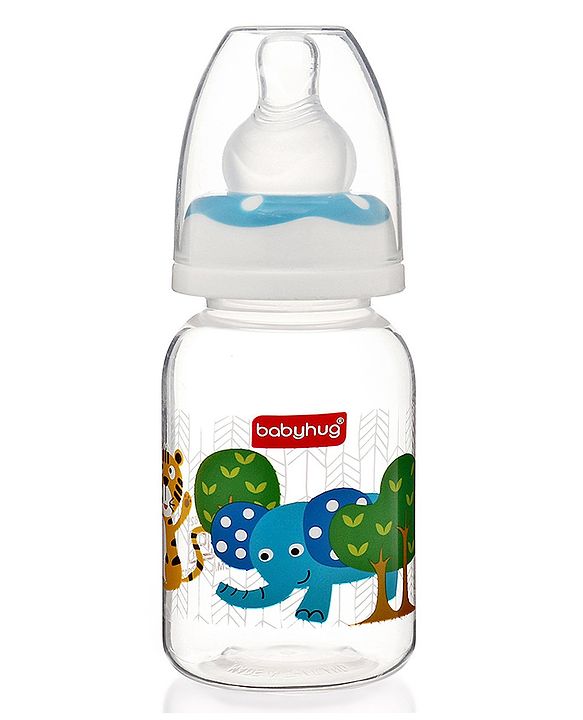 Babyhug Feeding Bottle Pack of 4 With Drying Rack Blue - 2 x 125 ml, 2 x 250 ml