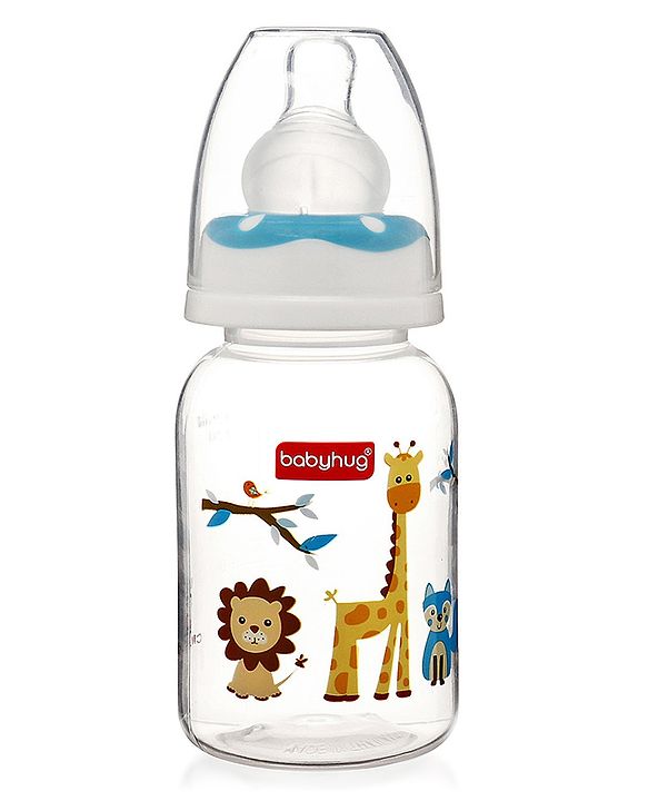 Babyhug Feeding Bottle Pack of 4 With Drying Rack Blue - 2 x 125 ml, 2 x 250 ml