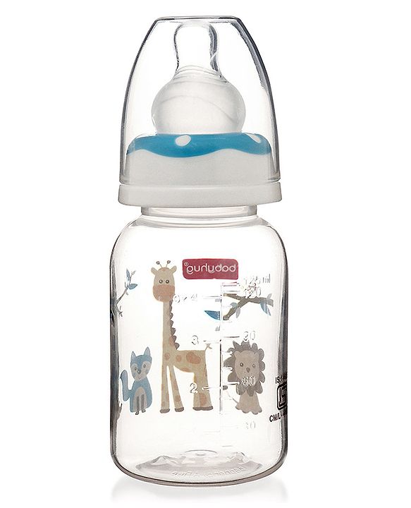 Babyhug Feeding Bottle Pack of 4 With Drying Rack Blue - 2 x 125 ml, 2 x 250 ml