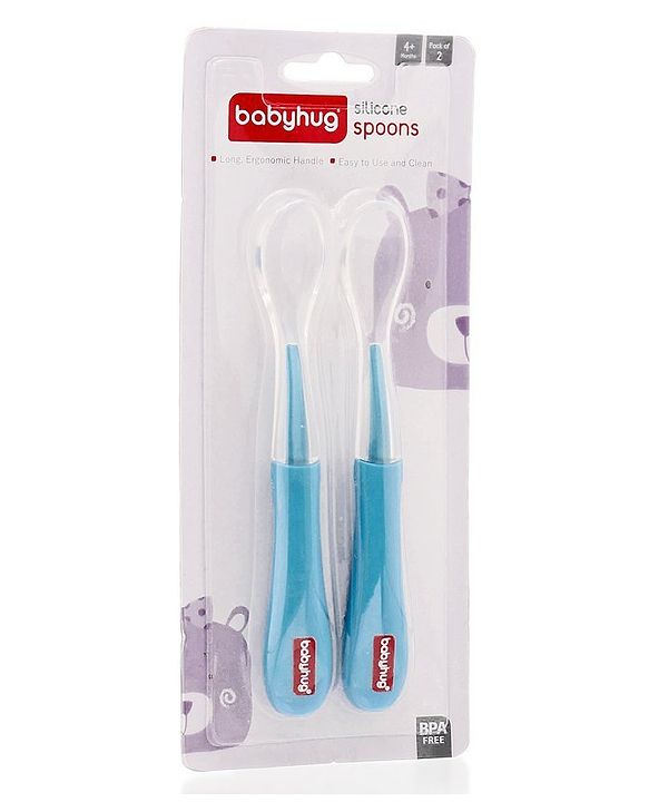 Babyhug Silicone Spoon Pack of 2 - Blue