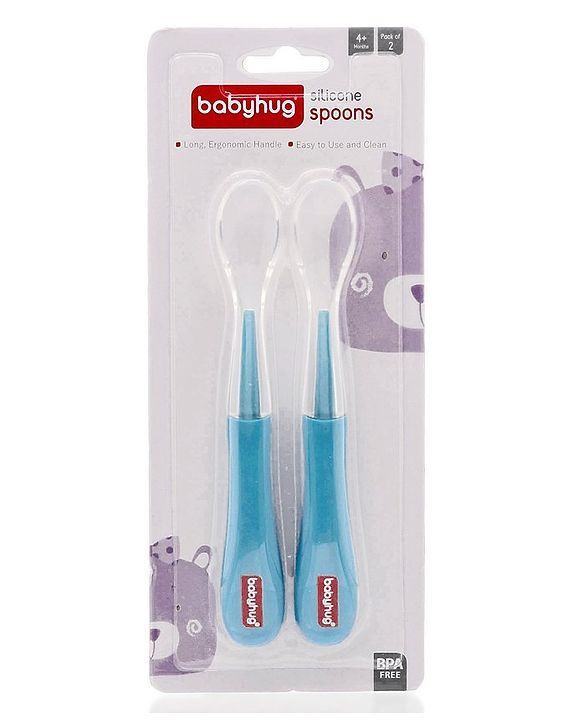 Babyhug Silicone Spoon Pack of 2 - Blue
