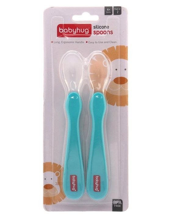 Babyhug Lumi Silicone Spoon Pack of 2 - Blue