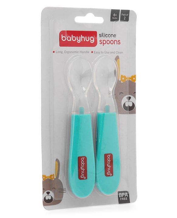 Babyhug Silicone Spoon Small Pack of 2 - Blue