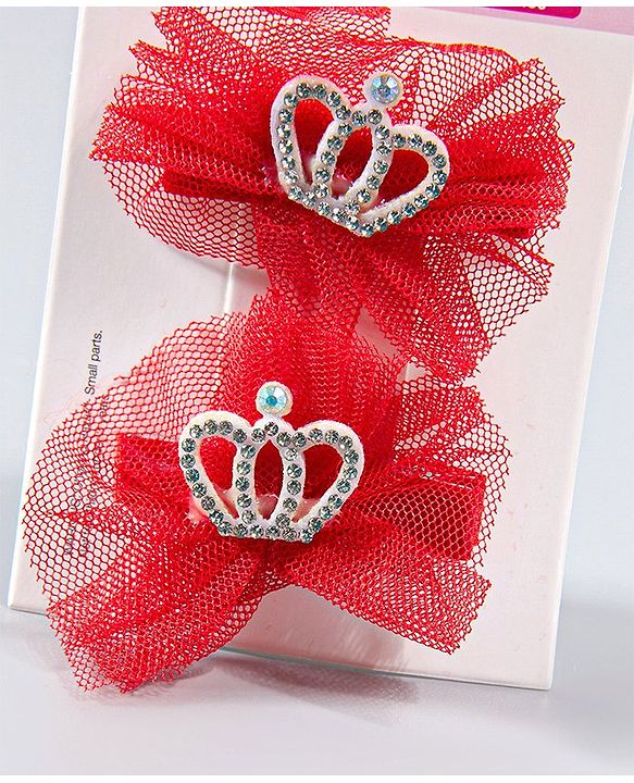 Babyhug Bow Alligator Clips Red - Pack of 2