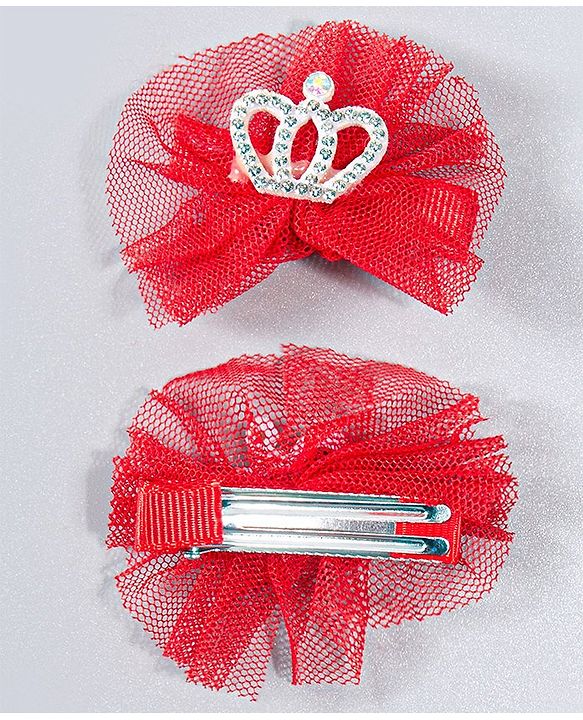 Babyhug Bow Alligator Clips Red - Pack of 2