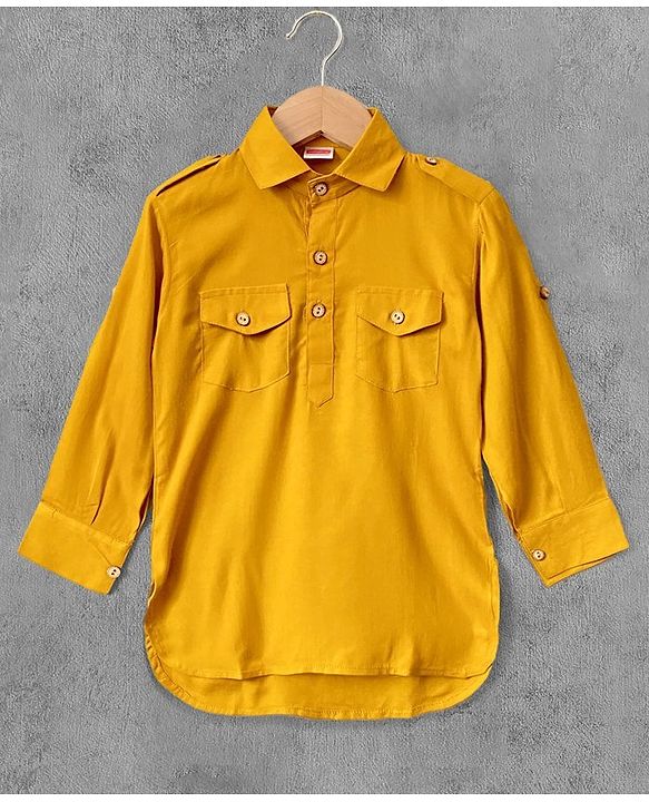 Babyhug Full Sleeves Kurta & Pajama Set - Yellow