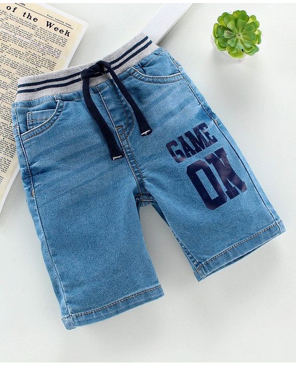 Babyhug Capri Pants Game On Print - Blue