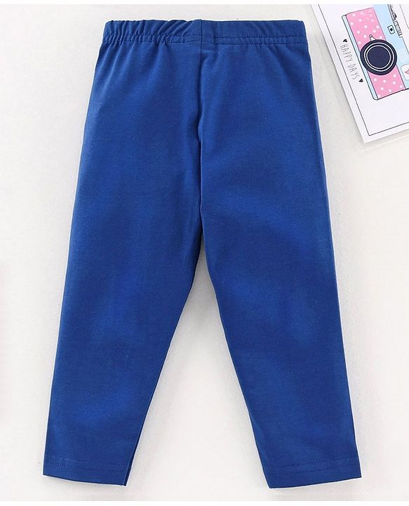 Babyhug Full Length Solid Leggings - Blue