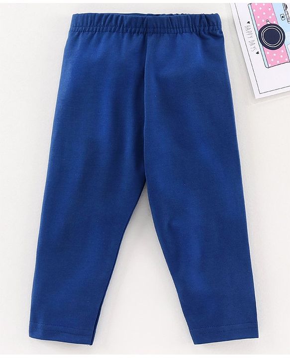 Babyhug Full Length Solid Leggings - Royal Blue