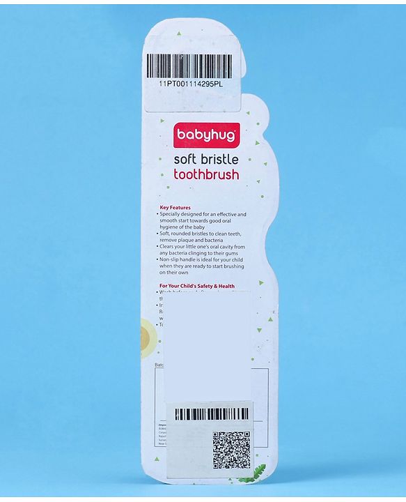 Babyhug Ultra Soft Bristles Elephant Design Toothbrush - Blue